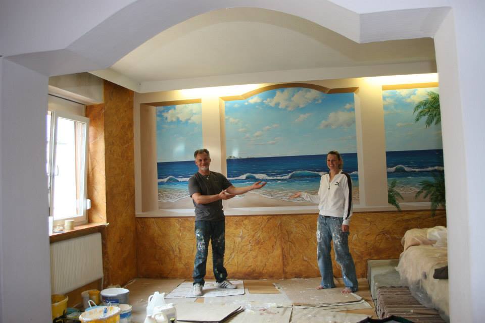 Wandmalerei , Illusionsmalerei ... hier mit Kollegen Zoran